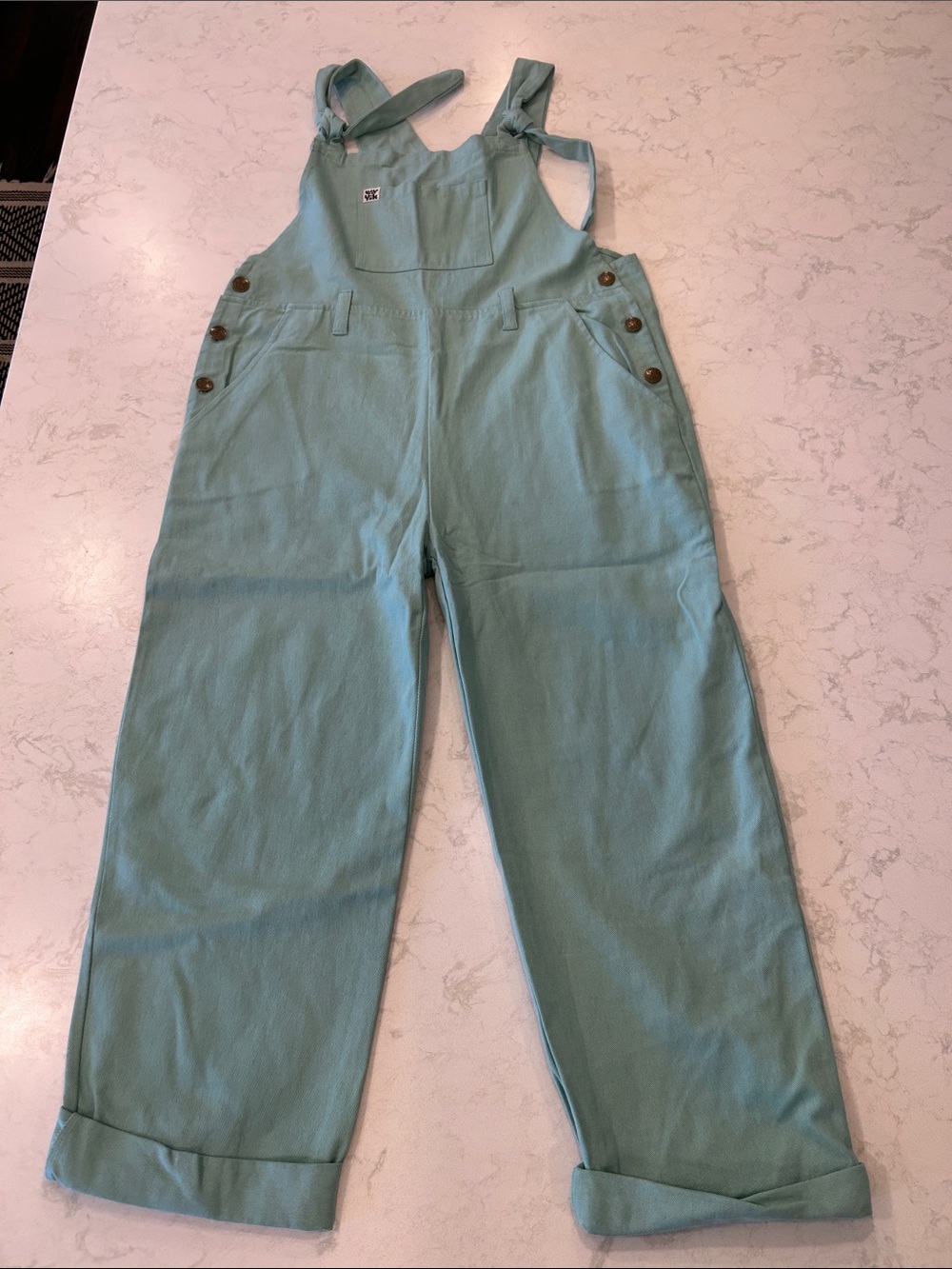Lucy & Yak Easton Dungarees in Eggshell Blue Minimalist Size 12 - Picture 4 of 11